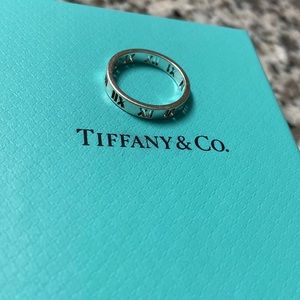 Tiffany & Co Silver Roman Numerals Ring size 7